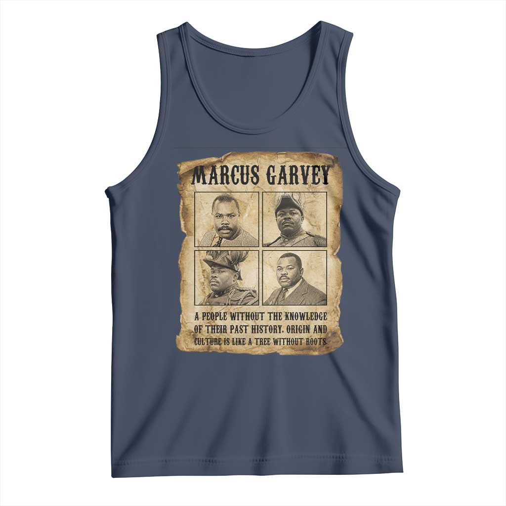 Vintage Marcus Garvey Quote Tank Top A People Without Knowledge Of Their Past TS12 Navy Print Your Wear