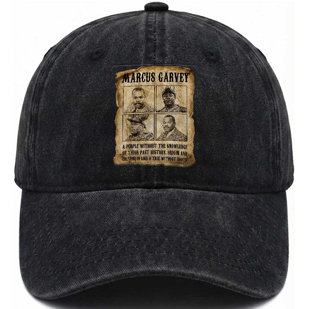 Vintage Marcus Garvey Quote Washed Cotton Baseball Cap A People Without Knowledge Of Their Past TS12 Print Your Wear