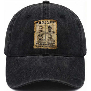 Vintage Marcus Garvey Quote Washed Cotton Baseball Cap A People Without Knowledge Of Their Past TS12 Print Your Wear