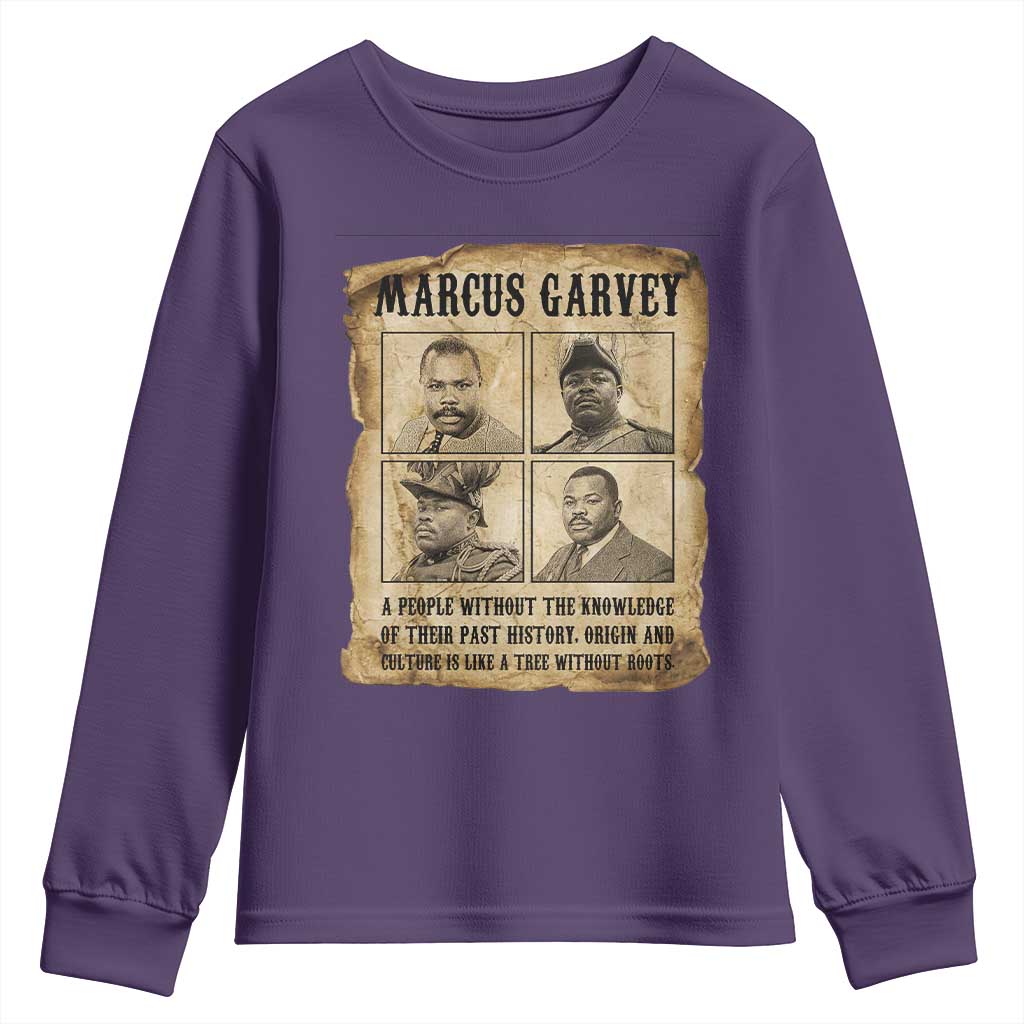 Vintage Marcus Garvey Quote Youth Sweatshirt A People Without Knowledge Of Their Past TS12 Purple Print Your Wear