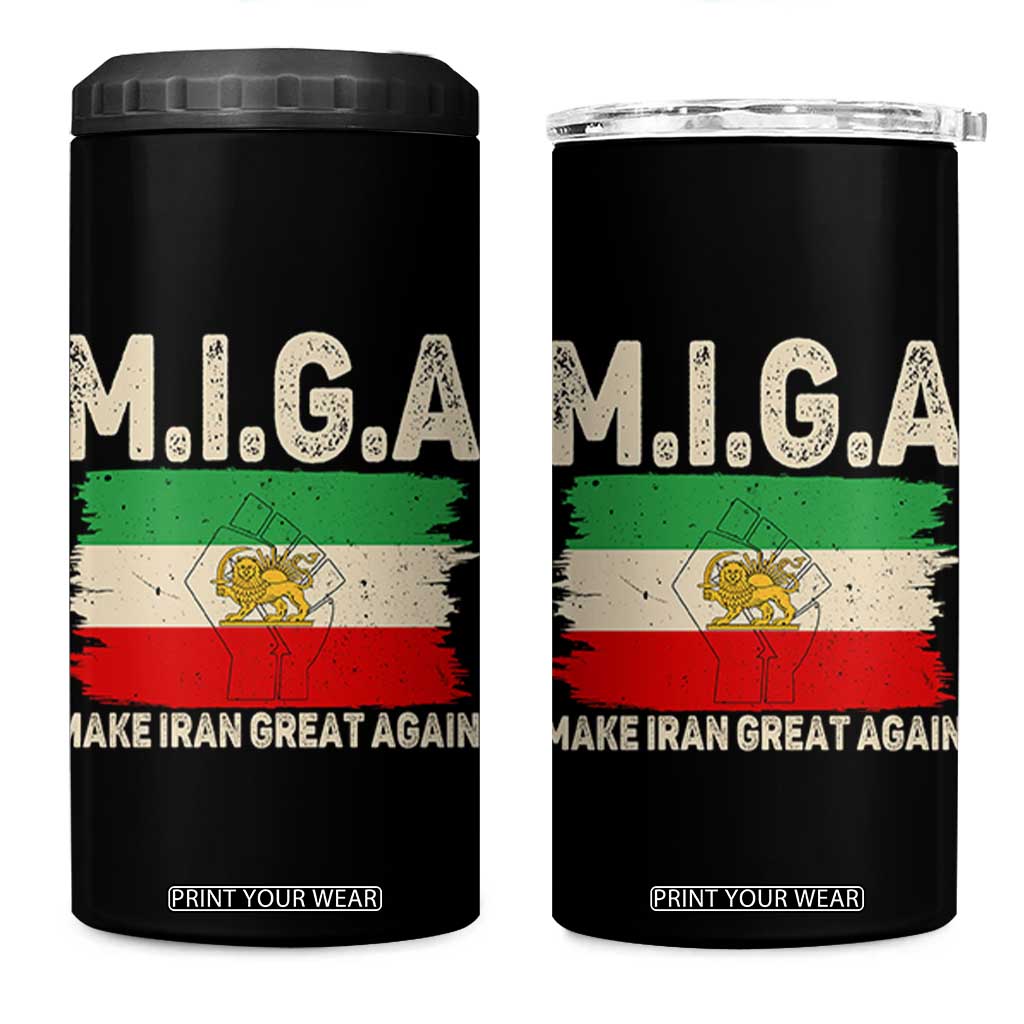 Make Iran Great Again 4 in 1 Can Cooler Tumbler Iran 2026 Resistance TS12 One Size: 16 oz Black Print Your Wear
