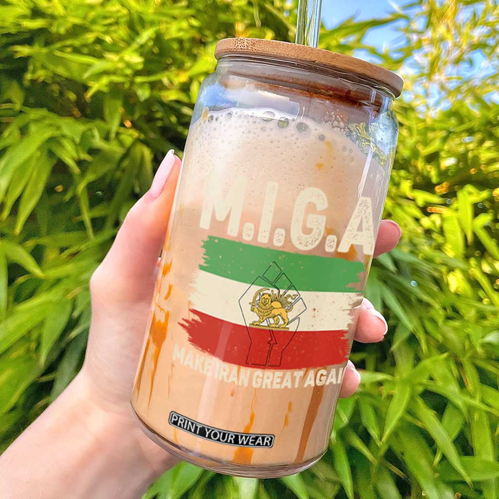 Make Iran Great Again Glass Can Iran 2026 Resistance TS12 Black Print Your Wear