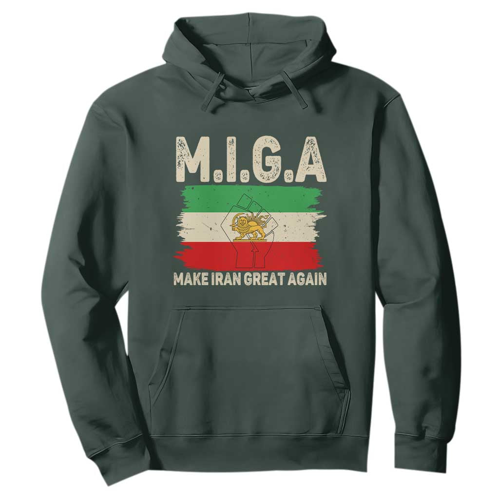 Make Iran Great Again Hoodie Iran 2026 Resistance TS12 Dark Forest Green Print Your Wear