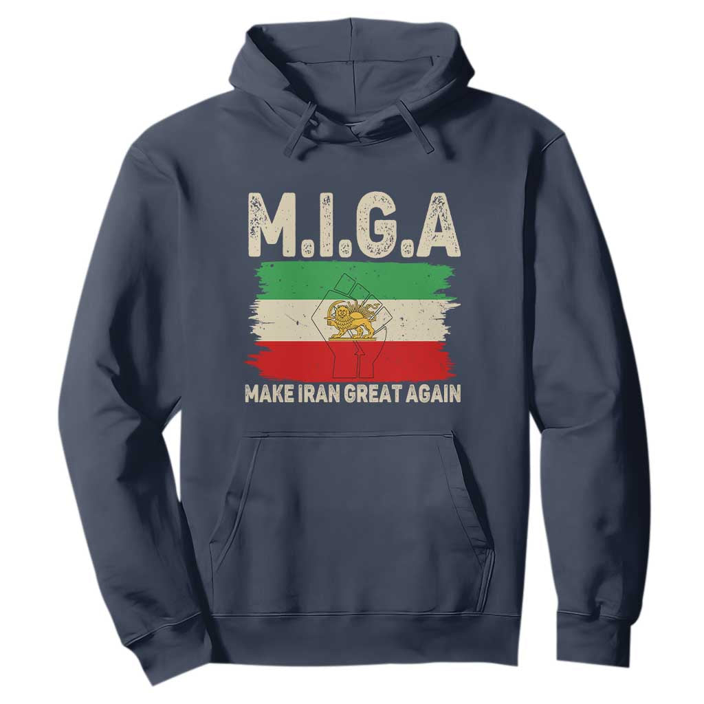 Make Iran Great Again Hoodie Iran 2026 Resistance TS12 Navy Print Your Wear