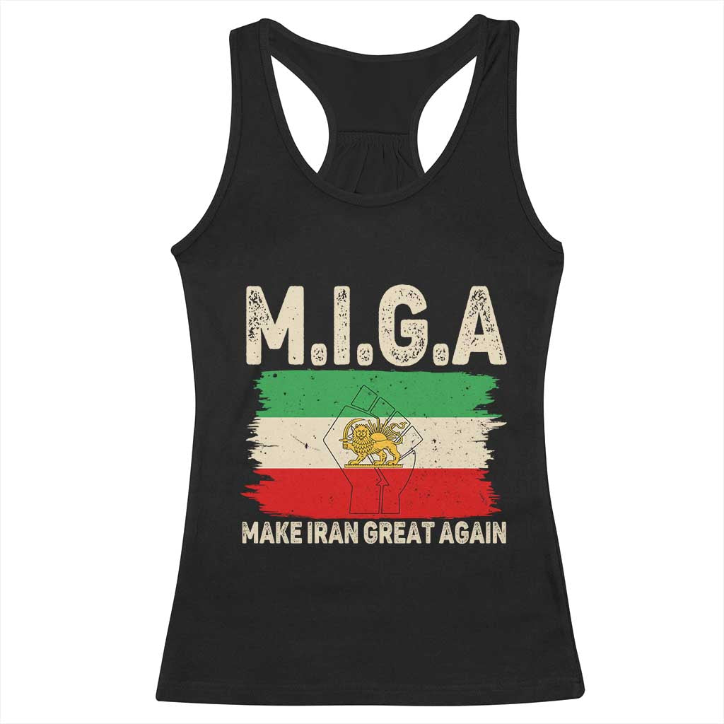 Make Iran Great Again Racerback Tank Top Iran 2026 Resistance TS12 Black Print Your Wear
