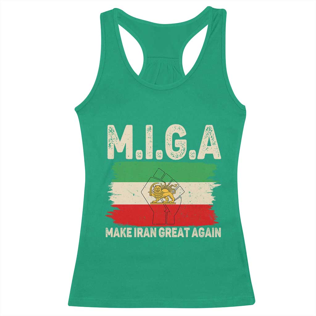 Make Iran Great Again Racerback Tank Top Iran 2026 Resistance TS12 Irish Green Print Your Wear