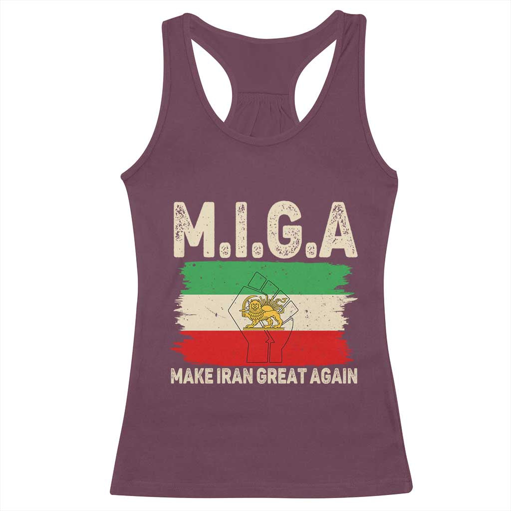 Make Iran Great Again Racerback Tank Top Iran 2026 Resistance TS12 Maroon Print Your Wear