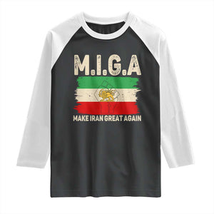 Make Iran Great Again Raglan Shirt Iran 2026 Resistance TS12 Black White Print Your Wear