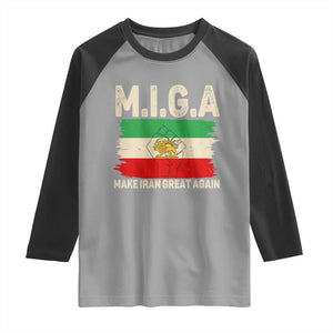 Make Iran Great Again Raglan Shirt Iran 2026 Resistance TS12 Sport Gray Black Print Your Wear