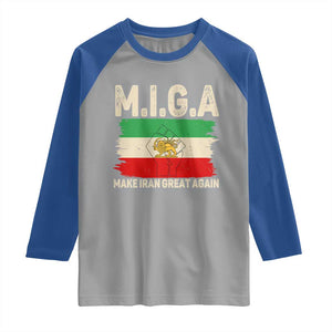 Make Iran Great Again Raglan Shirt Iran 2026 Resistance TS12 Sport Gray Royal Print Your Wear