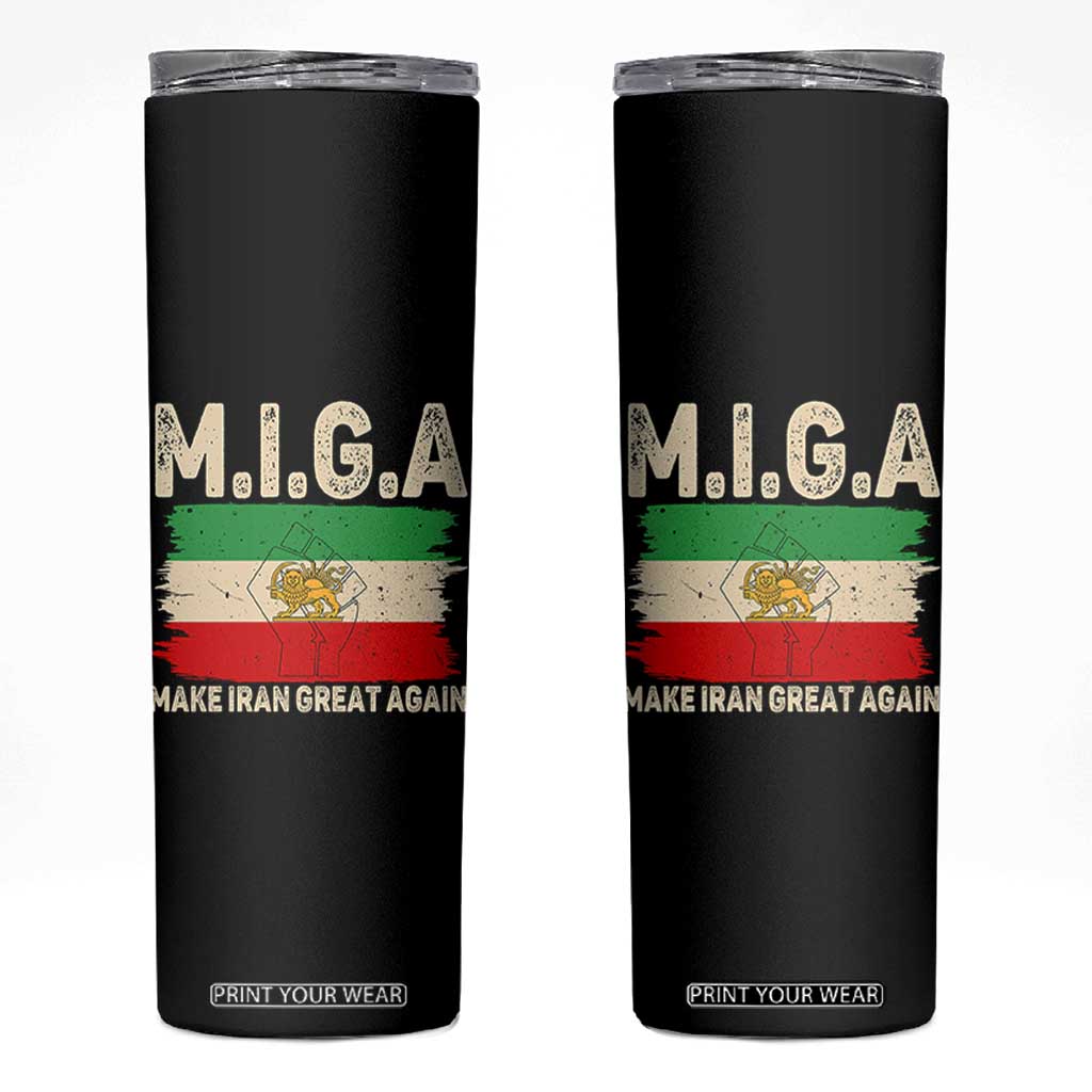 Make Iran Great Again Skinny Tumbler Iran 2026 Resistance TS12 Black Print Your Wear