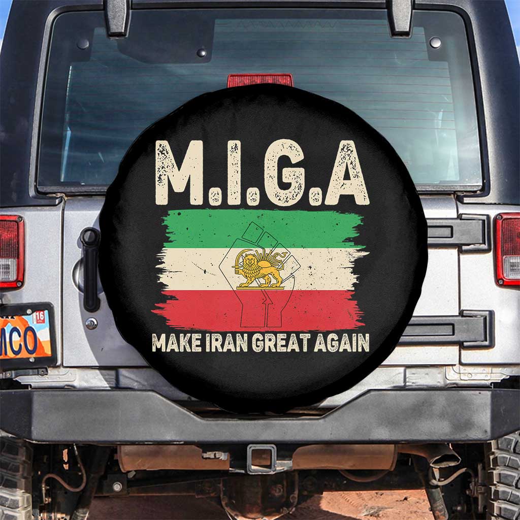 Make Iran Great Again Spare Tire Cover Iran 2026 Resistance TS12 No hole Black Print Your Wear