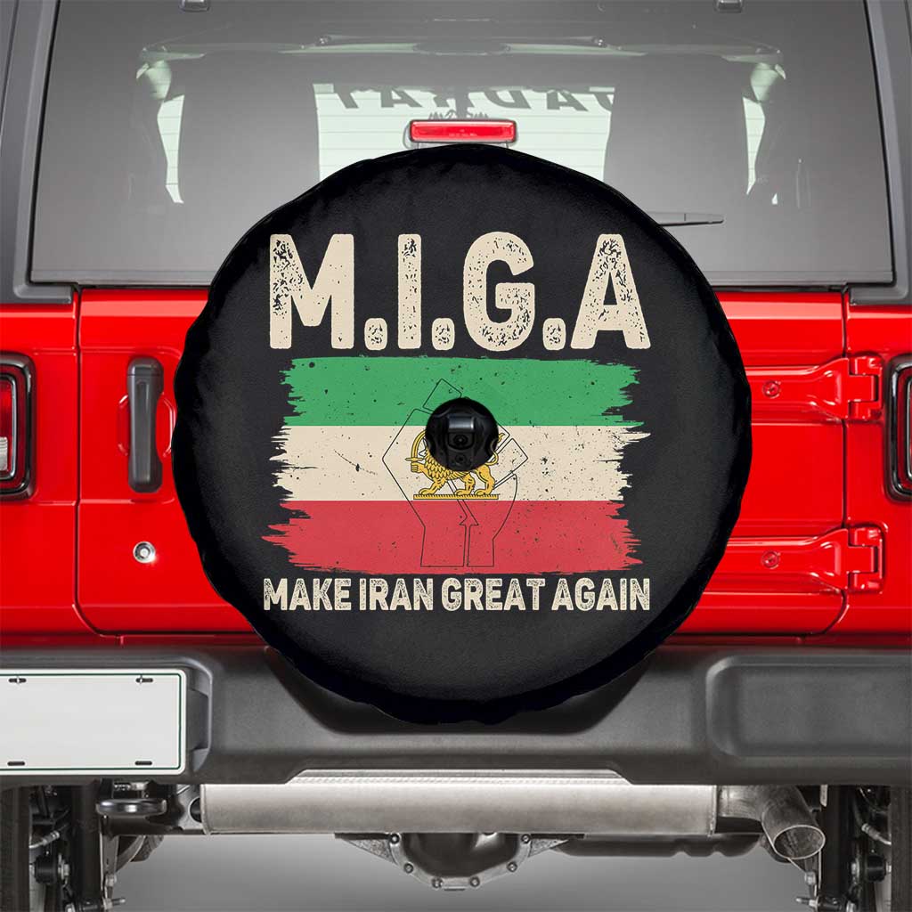 Make Iran Great Again Spare Tire Cover Iran 2026 Resistance TS12 Black Print Your Wear