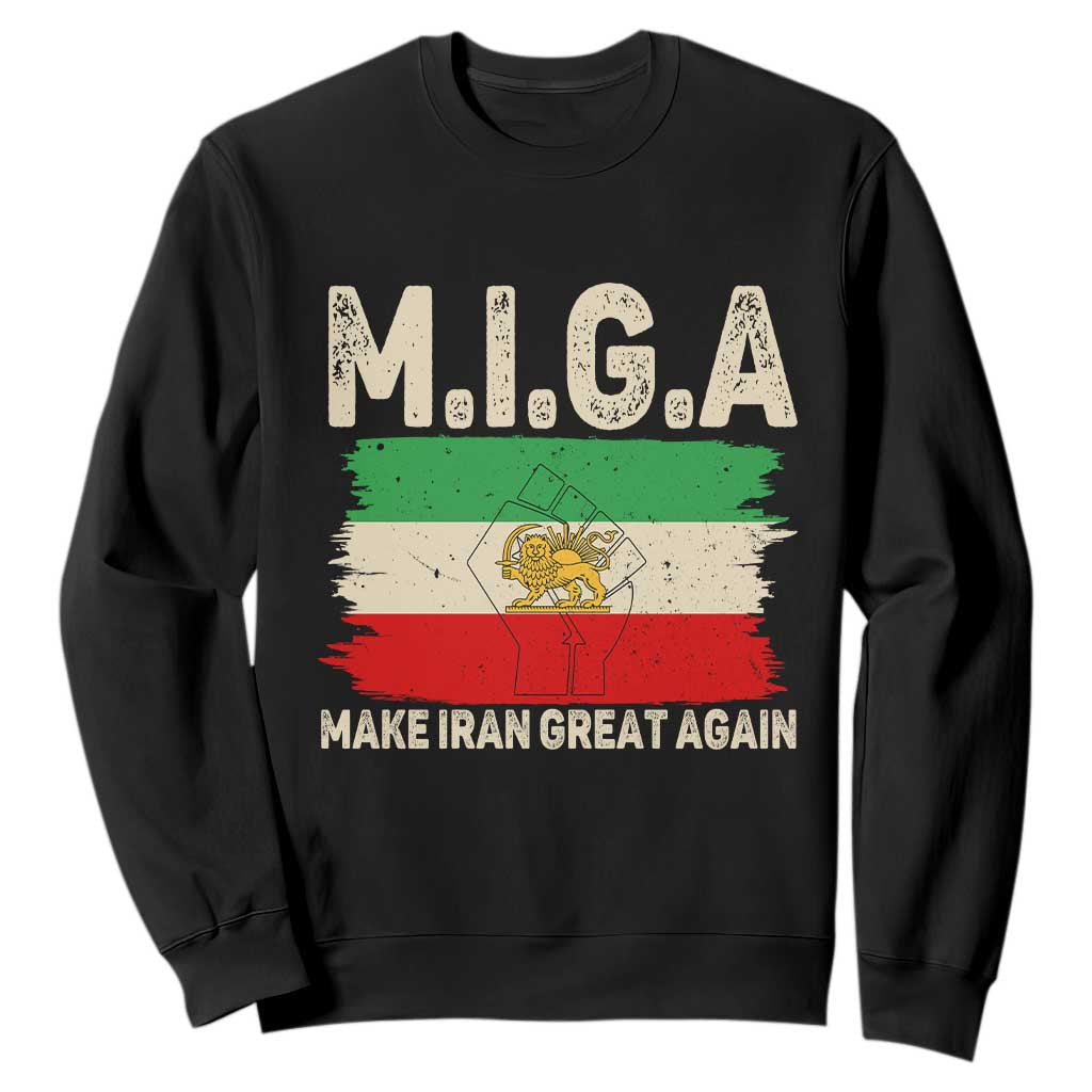 Make Iran Great Again Sweatshirt Iran 2026 Resistance TS12 Black Print Your Wear
