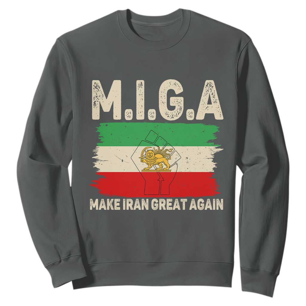 Make Iran Great Again Sweatshirt Iran 2026 Resistance TS12 Dark Heather Print Your Wear