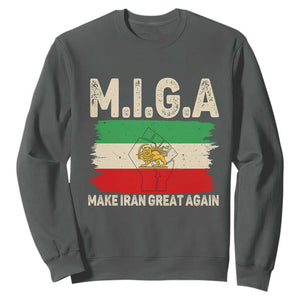 Make Iran Great Again Sweatshirt Iran 2026 Resistance TS12 Dark Heather Print Your Wear