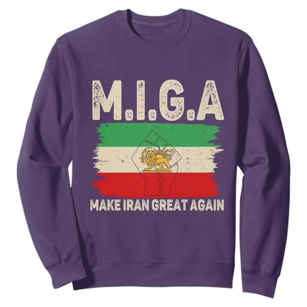 Make Iran Great Again Sweatshirt Iran 2026 Resistance TS12 Purple Print Your Wear
