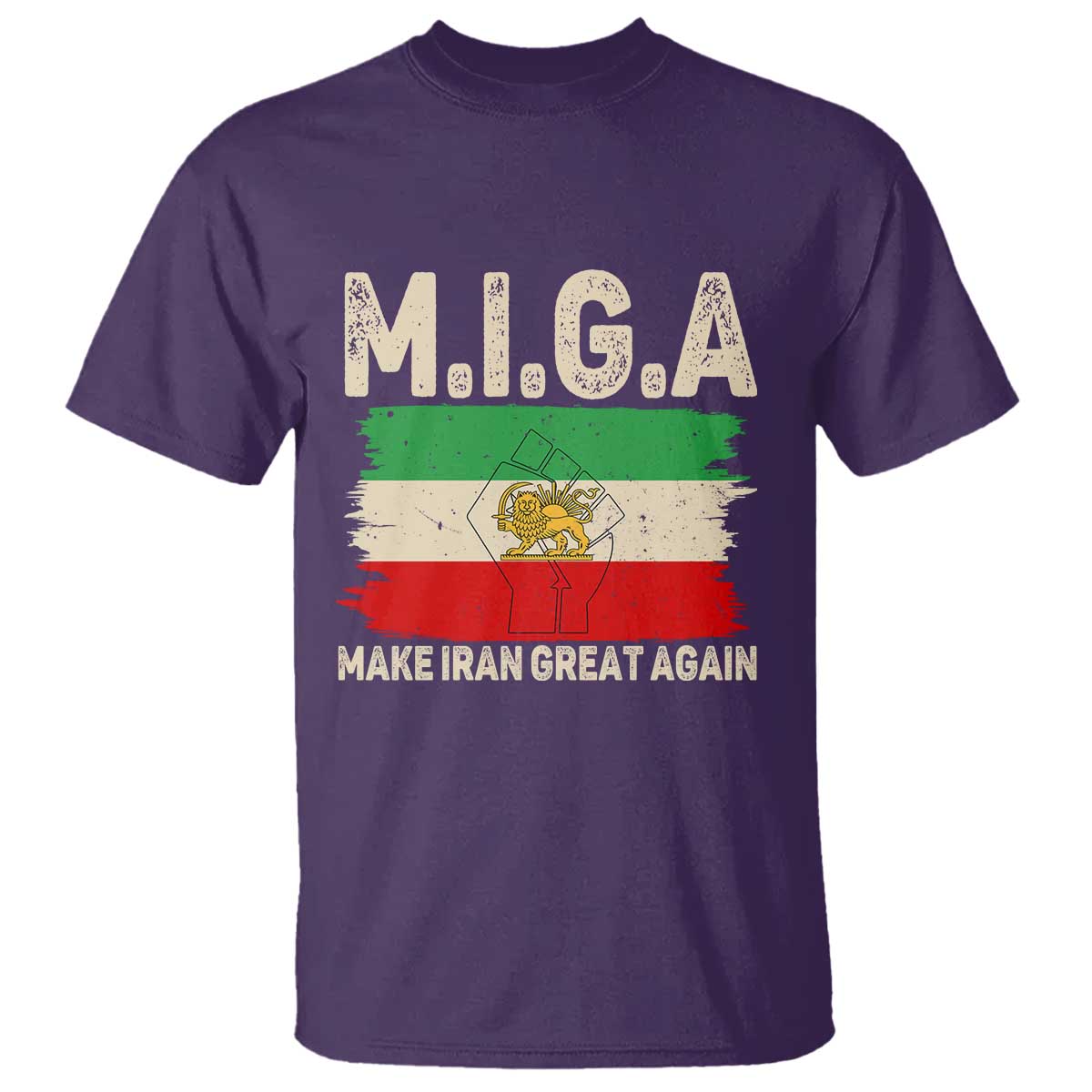 Make Iran Great Again T Shirt Iran 2026 Resistance TS12 Purple Print Your Wear