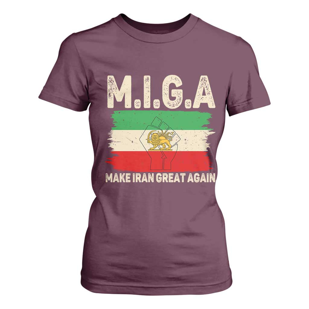 Make Iran Great Again T Shirt For Women Iran 2026 Resistance TS12 Maroon Print Your Wear