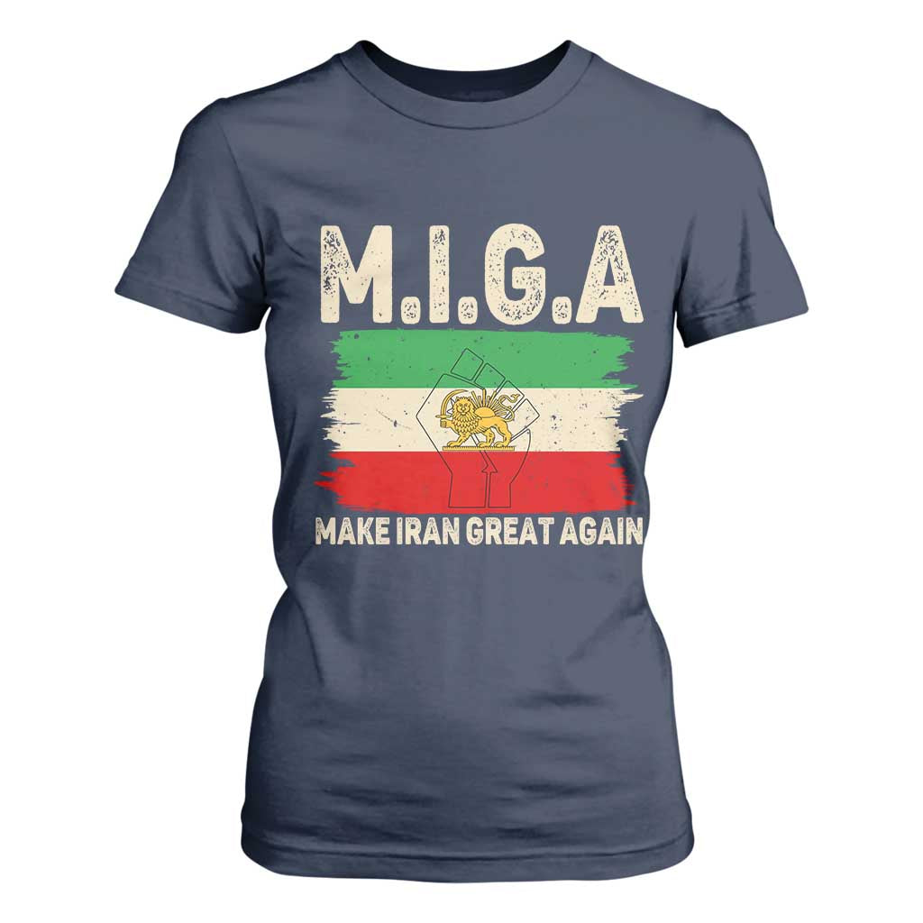 Make Iran Great Again T Shirt For Women Iran 2026 Resistance TS12 Navy Print Your Wear