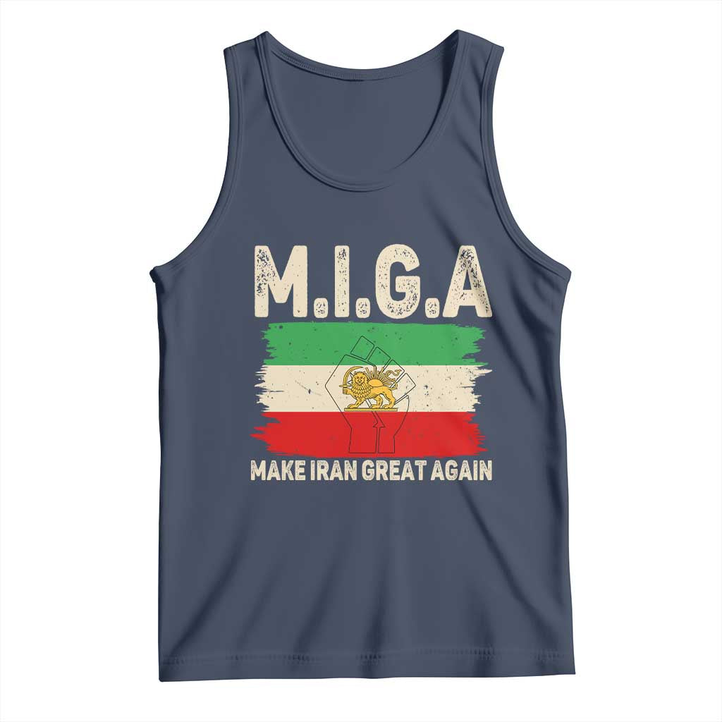 Make Iran Great Again Tank Top Iran 2026 Resistance TS12 Navy Print Your Wear