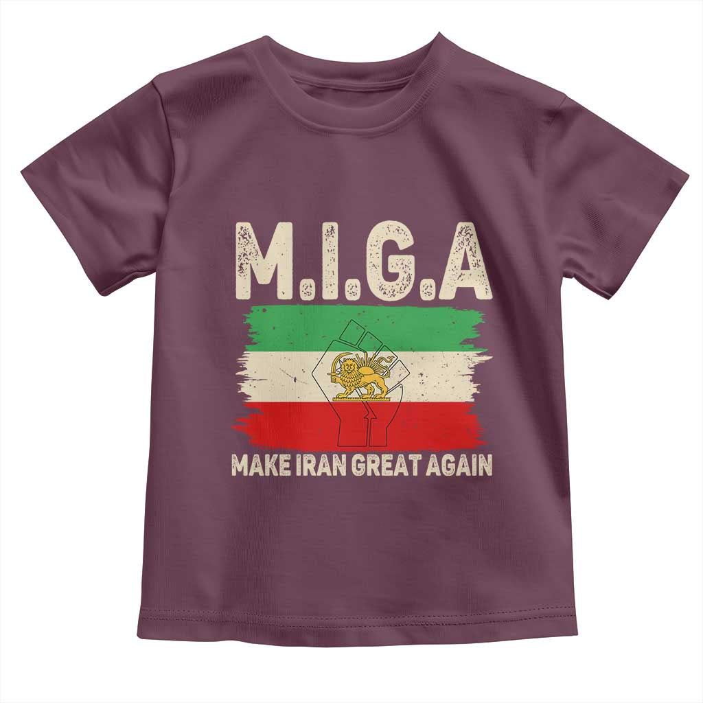 Make Iran Great Again Toddler T Shirt Iran 2026 Resistance TS12 Maroon Print Your Wear