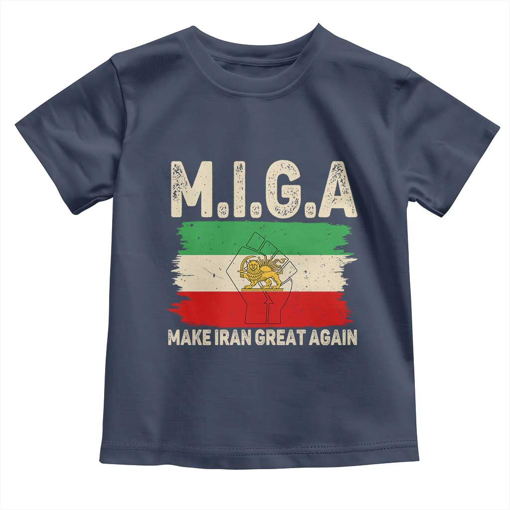 Make Iran Great Again Toddler T Shirt Iran 2026 Resistance TS12 Navy Print Your Wear