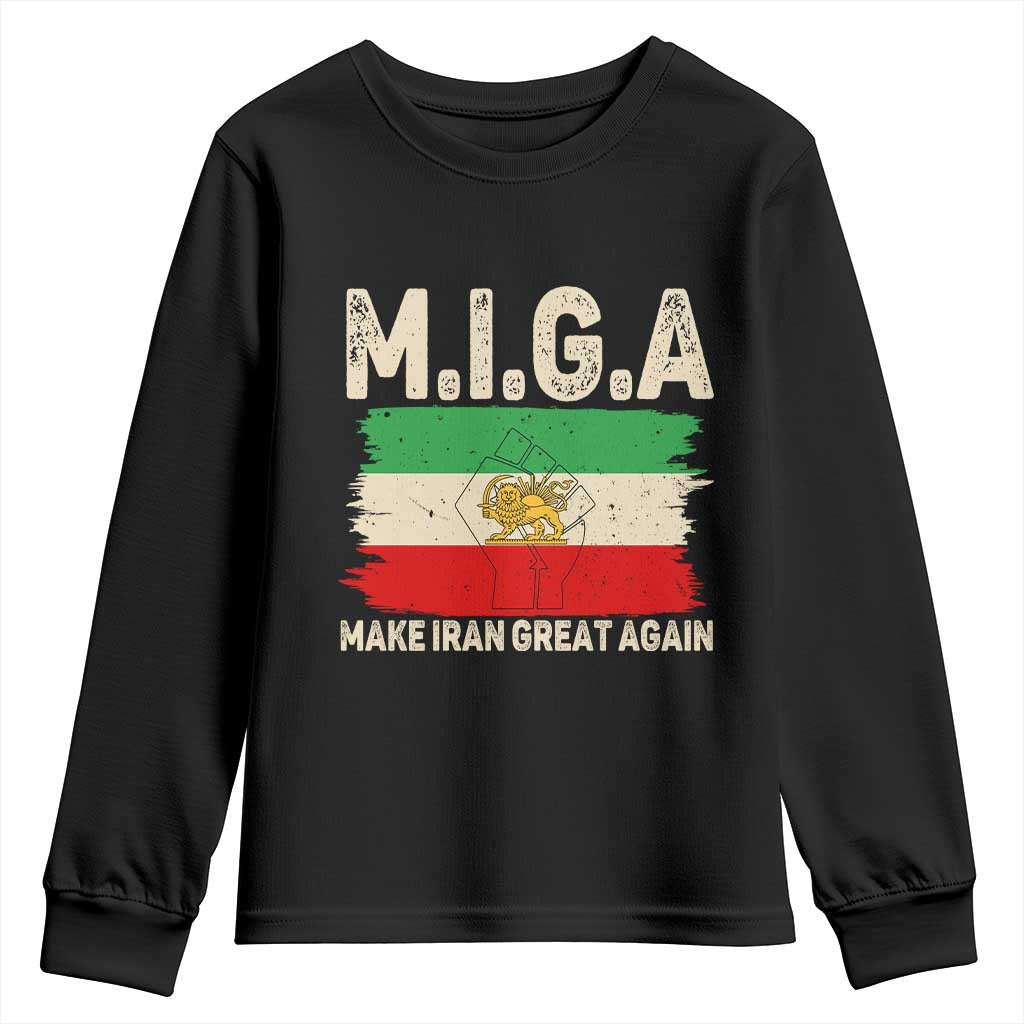 Make Iran Great Again Youth Sweatshirt Iran 2026 Resistance TS12 Black Print Your Wear