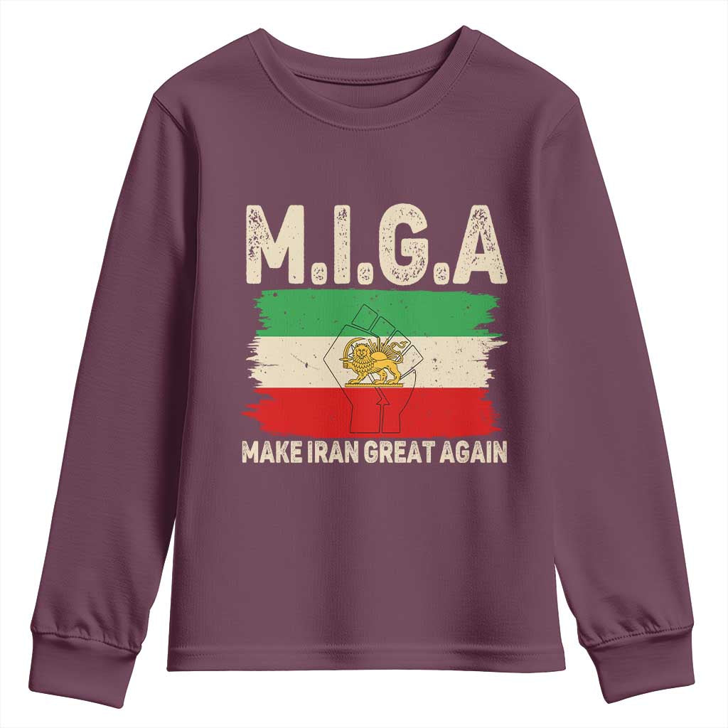 Make Iran Great Again Youth Sweatshirt Iran 2026 Resistance TS12 Maroon Print Your Wear