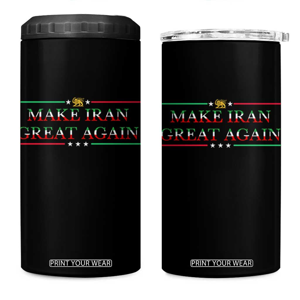 Make Iran Great Again 4 in 1 Can Cooler Tumbler Patriotic Iranian Gift TS12 One Size: 16 oz Black Print Your Wear
