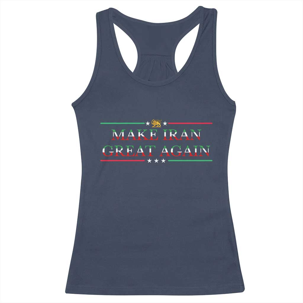 Make Iran Great Again Racerback Tank Top Patriotic Iranian Gift TS12 Navy Print Your Wear