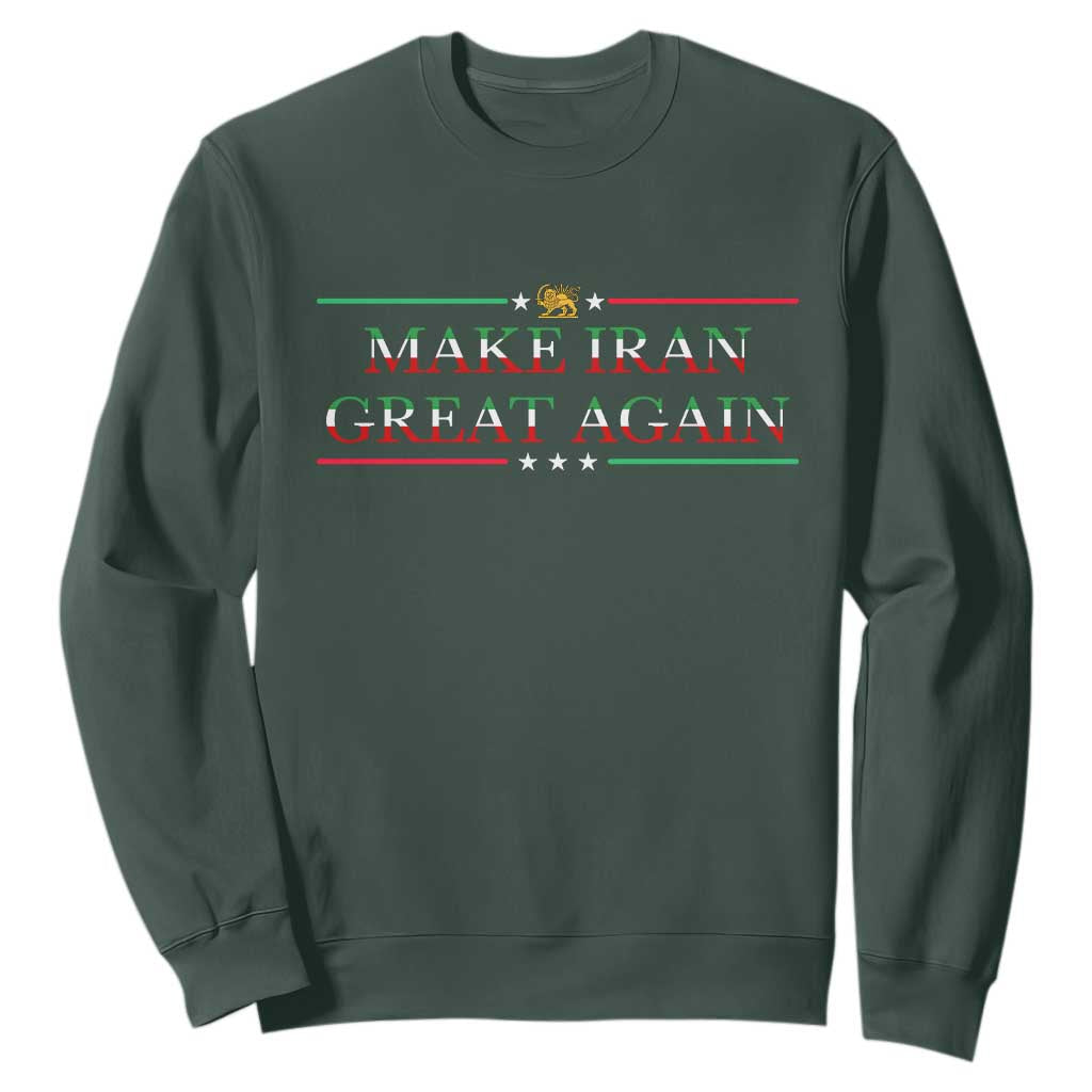 Make Iran Great Again Sweatshirt Patriotic Iranian Gift TS12 Dark Forest Green Print Your Wear