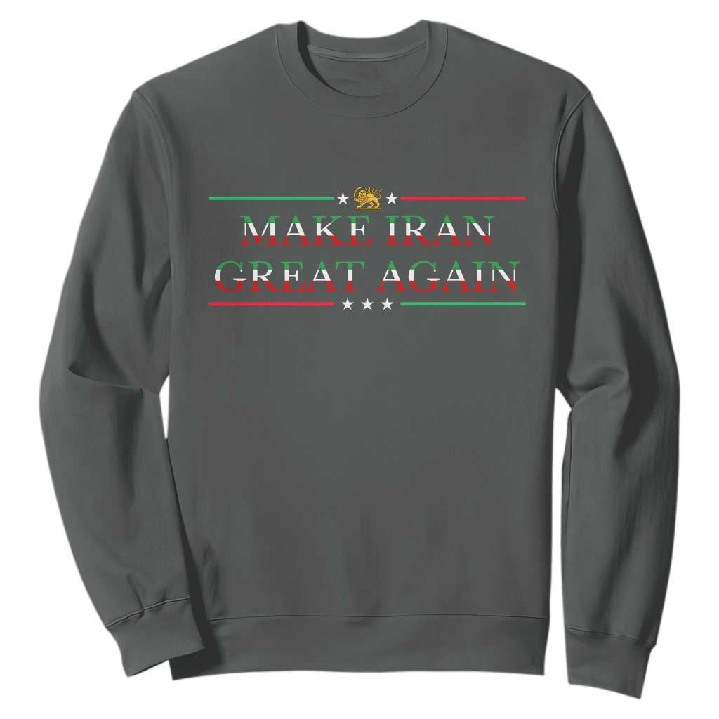 Make Iran Great Again Sweatshirt Patriotic Iranian Gift TS12 Dark Heather Print Your Wear