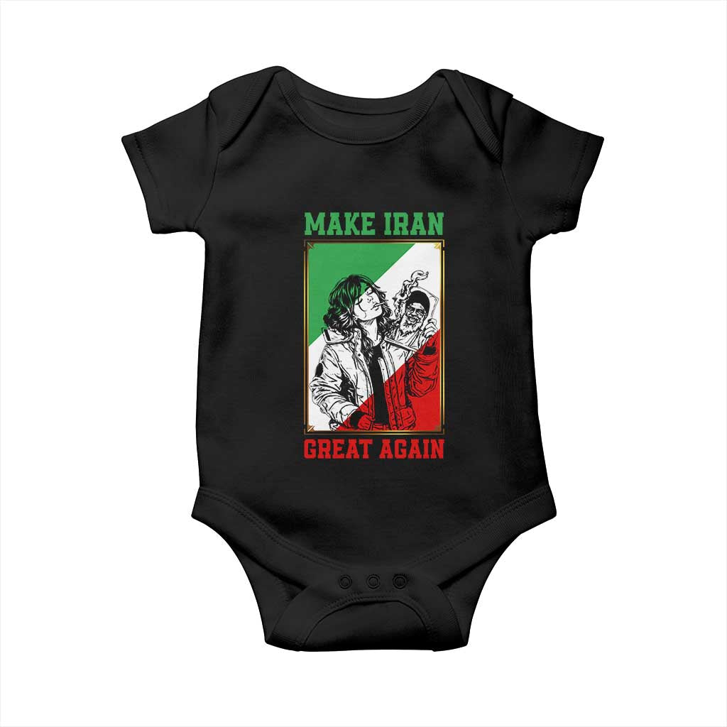 Make Iran Great Again Baby Onesie Patriotic Iranian Heritage Gift TS12 Black Print Your Wear