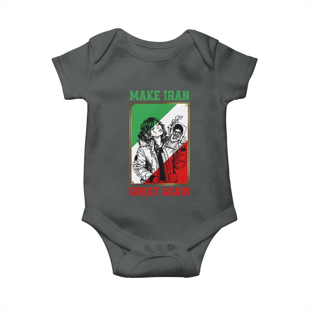 Make Iran Great Again Baby Onesie Patriotic Iranian Heritage Gift TS12 Dark Heather Print Your Wear