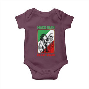 Make Iran Great Again Baby Onesie Patriotic Iranian Heritage Gift TS12 Maroon Print Your Wear