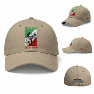 Make Iran Great Again Baseball Cap Patriotic Iranian Heritage Gift TS12 Baseball Cap Universal Fit Khaki Print Your Wear
