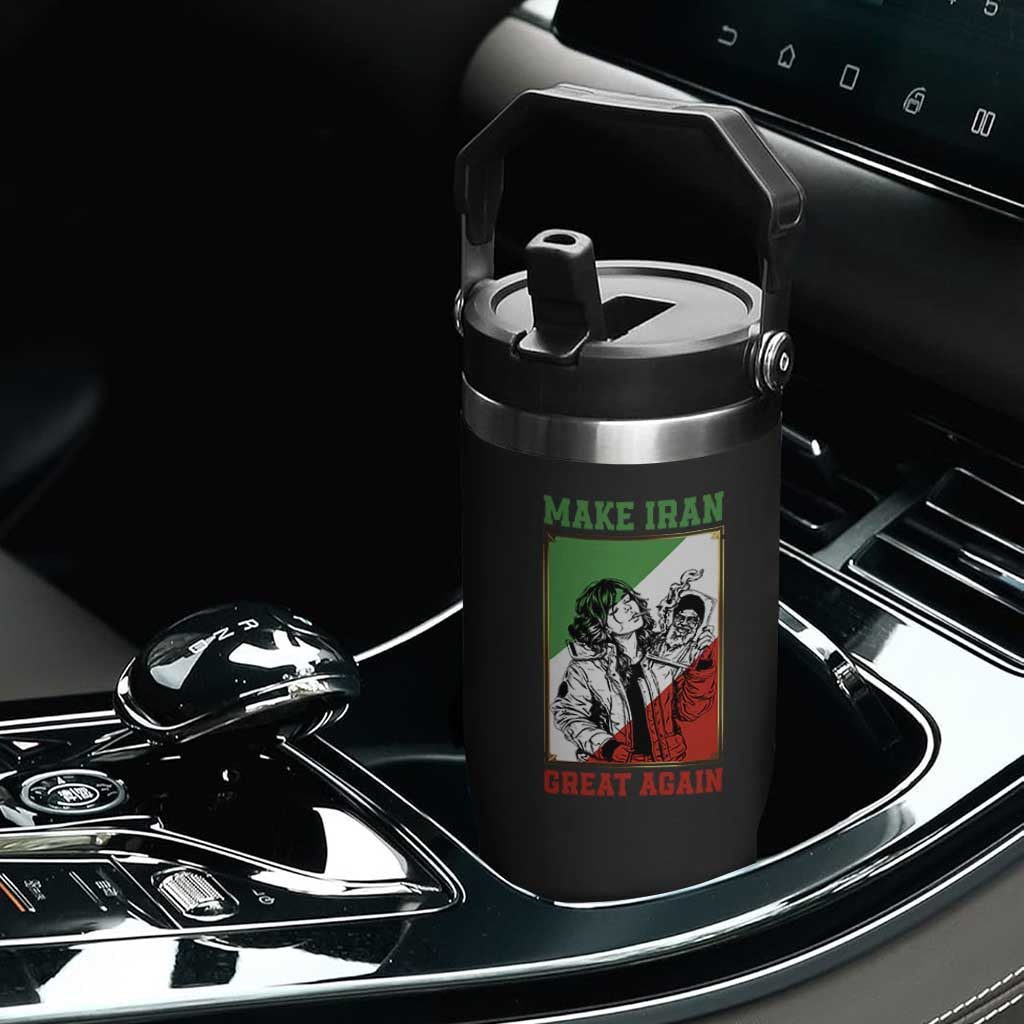 Make Iran Great Again Flip Straw Tumbler Patriotic Iranian Heritage Gift TS12 Print Your Wear