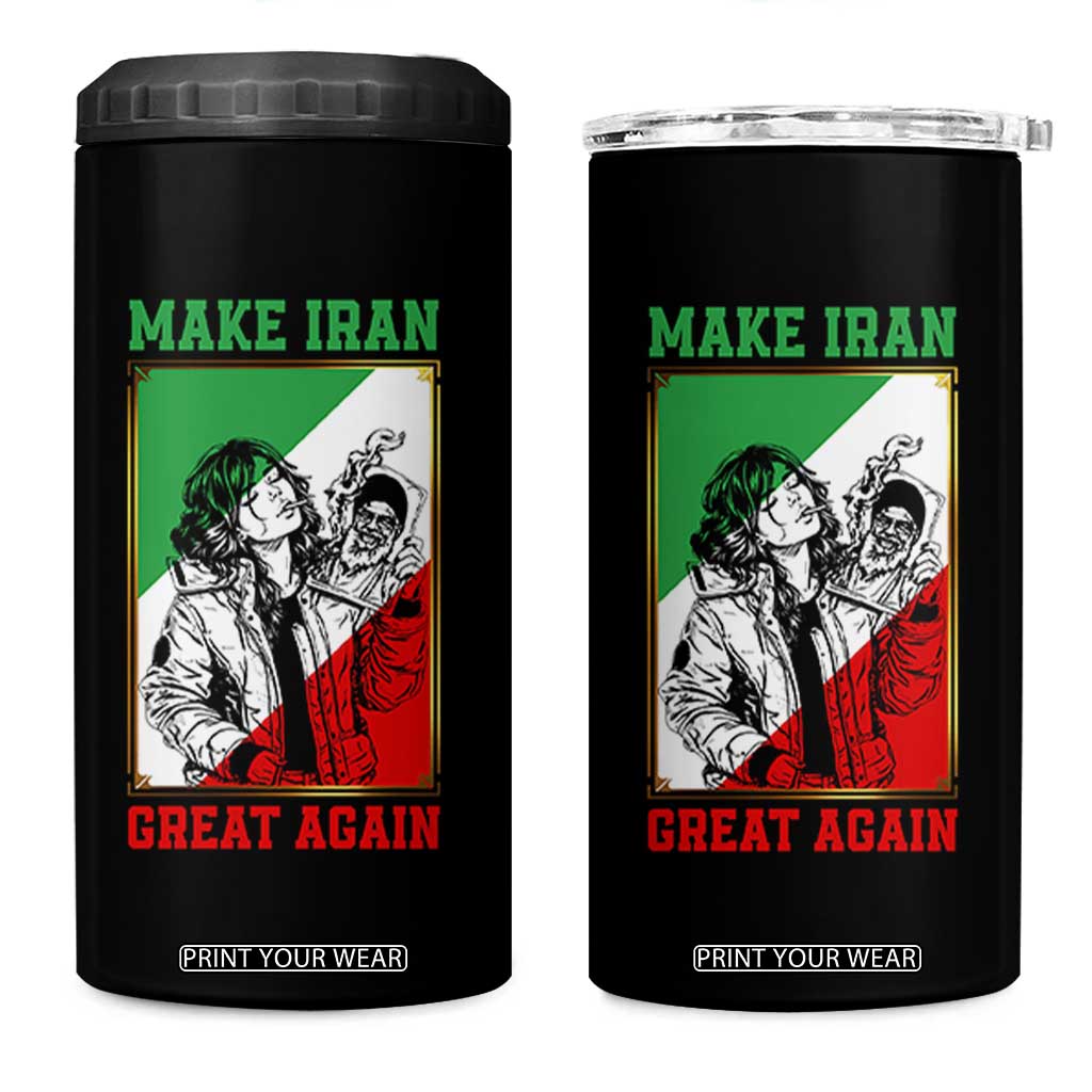 Make Iran Great Again 4 in 1 Can Cooler Tumbler Patriotic Iranian Heritage Gift TS12 One Size: 16 oz Black Print Your Wear