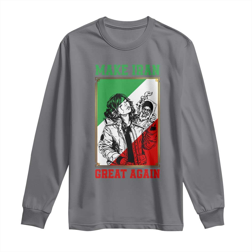 Make Iran Great Again Long Sleeve Shirt Patriotic Iranian Heritage Gift TS12 Charcoal Print Your Wear