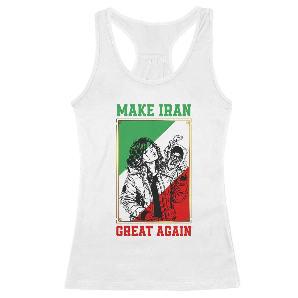 Make Iran Great Again Racerback Tank Top Patriotic Iranian Heritage Gift TS12 White Print Your Wear