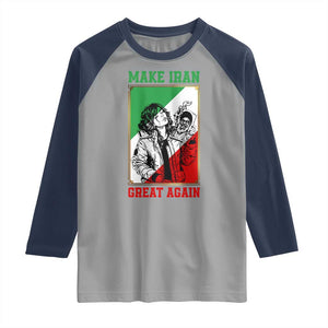 Make Iran Great Again Raglan Shirt Patriotic Iranian Heritage Gift TS12 Sport Gray Navy Print Your Wear