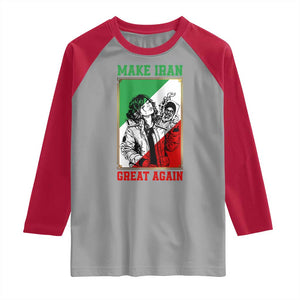 Make Iran Great Again Raglan Shirt Patriotic Iranian Heritage Gift TS12 Sport Gray Red Print Your Wear