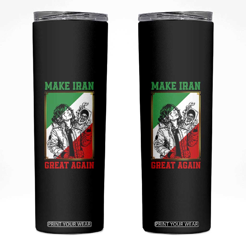 Make Iran Great Again Skinny Tumbler Patriotic Iranian Heritage Gift TS12 Black Print Your Wear