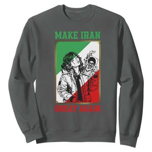 Make Iran Great Again Sweatshirt Patriotic Iranian Heritage Gift TS12 Dark Heather Print Your Wear