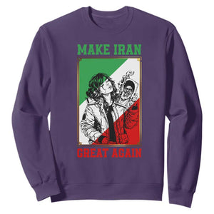 Make Iran Great Again Sweatshirt Patriotic Iranian Heritage Gift TS12 Purple Print Your Wear
