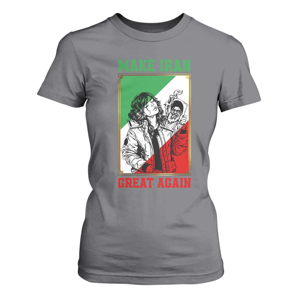 Make Iran Great Again T Shirt For Women Patriotic Iranian Heritage Gift TS12 Charcoal Print Your Wear