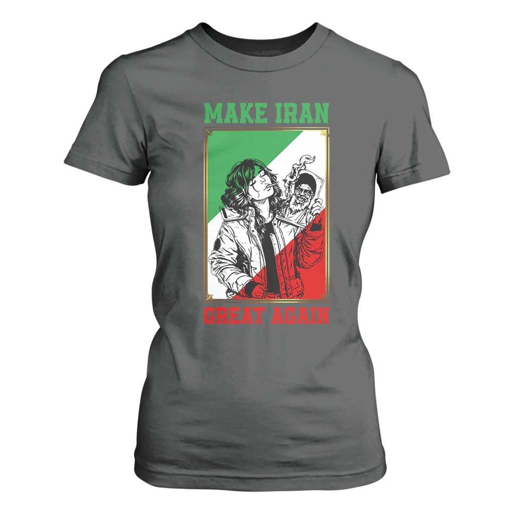 Make Iran Great Again T Shirt For Women Patriotic Iranian Heritage Gift TS12 Dark Heather Print Your Wear