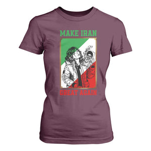 Make Iran Great Again T Shirt For Women Patriotic Iranian Heritage Gift TS12 Maroon Print Your Wear