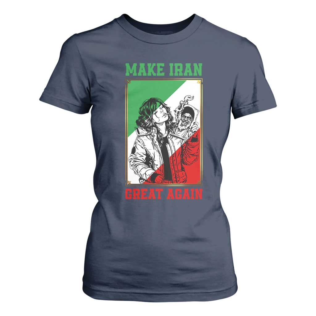 Make Iran Great Again T Shirt For Women Patriotic Iranian Heritage Gift TS12 Navy Print Your Wear